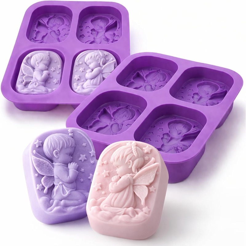 Soap Making Recipes - Molde de Silicone Anjo para Fabricação